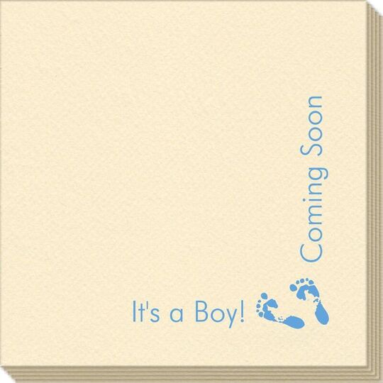 Corner Text with Baby Twinkle Toes Design Linen Like Napkins